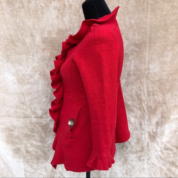 Little Red Wool Jacket - Picture 3 of 9